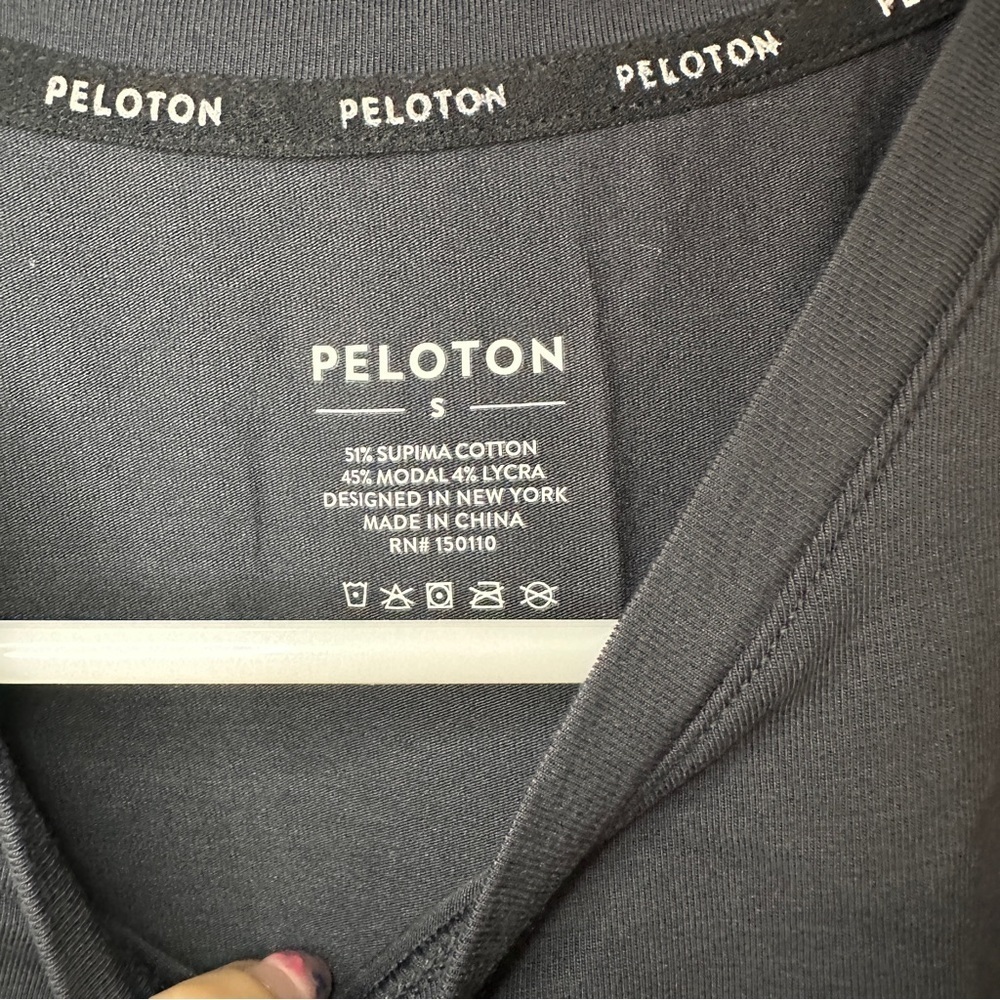 Peloton Racerback Supima Cotton Modal Logo Tank Athleisure Activewear S Black - Picture 8 of 10